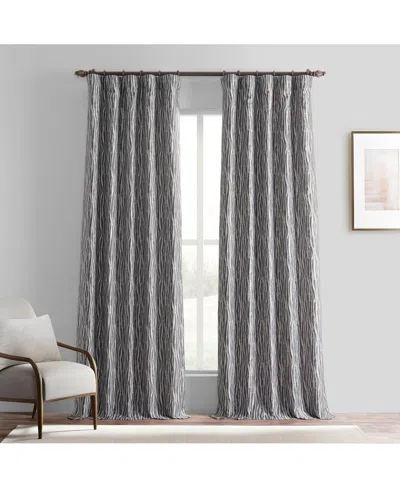 Half Price Drapes Tiger Striped Grey Faux Silk Jacquard Room Darkening Curtain In Gray