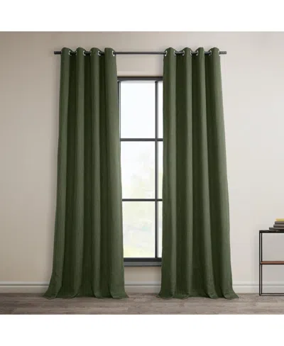 Half Price Drapes Tuscany Green Grommet Textured Faux Linen Room Darkening Curtain