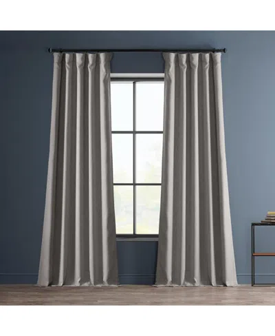 Half Price Drapes Tuscany Green Textured Faux Linen Room Darkening Curtain In White