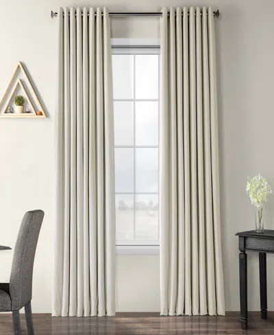 Half Price Drapes Warm Off White Grommet Signature Extra Wide Velvet Blackout Curtain In Neutral