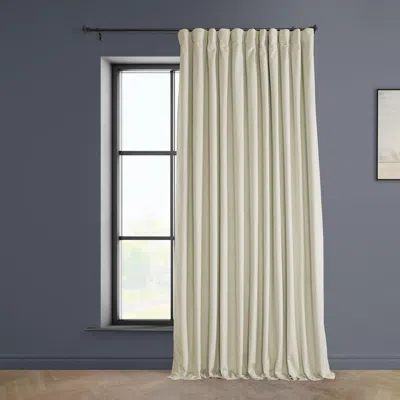 Half Price Drapes Wild Rose Extra Wide Heritage Plush Velvet Room Darkening Curtain In Brown