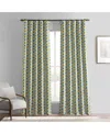 Half Price Drapes Zanni Multi Blue Green Geometric Faux Silk Jacquard Room Darkening Curtain In Multi