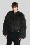 Halfboy Faux Fur Coat In Black