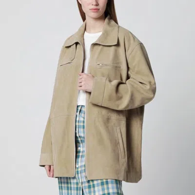 Halfboy Beige Suede Leather Parka