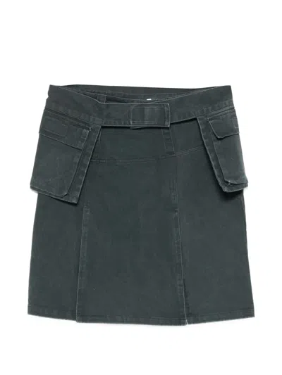 Halfboy Belted Cargo Mini Skirt In Green