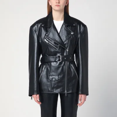 Halfboy Black Belted Leather Jacket