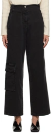 Halfboy Black Cargo Trousers In Black (01)