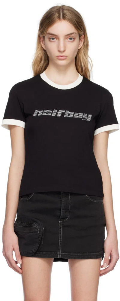 Halfboy Black Crystal-cut T-shirt In Black (01)