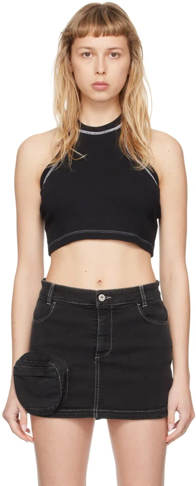 Halfboy Halterneck Cropped Top In Black (01)