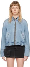 Halfboy Denim Biker Jacket In Dusty Blue (21)