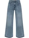 Halfboy Wide-leg Denim Trousers Featuring Pleat Detailing In Light Blue