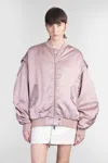 Halfboy Bomber In Rose-pink Viscose