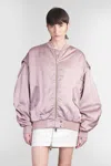 Halfboy Bomber In Rose-pink Viscose