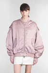 Halfboy Bomber Jacket In Rose-pink Viscose In Pink