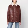 Halfboy Structured Parka With Adjustable Drawstring Waist And Multi-pocket Design In Burgundy