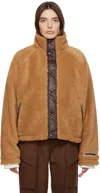 Halfboy Brown Teddy Jacket In Camel (04)
