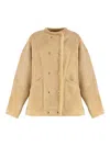 Halfboy Button Sheepskin Jacket In Neutral