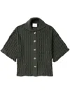 Halfboy Cable-knit Cotton Top In 绿色