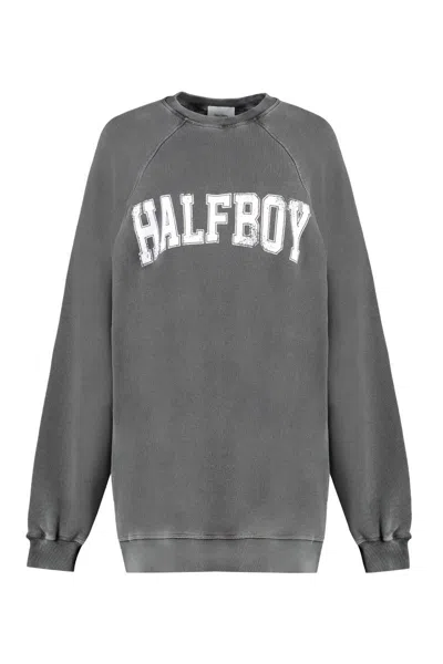 Halfboy Cotton Crew-neck Sweatshirt In Grey