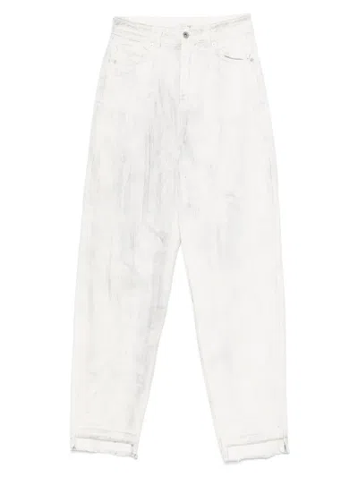 Halfboy Cracked Boyfriend Jeans In White