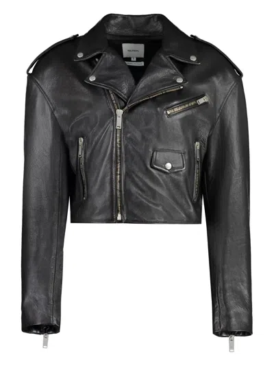 Halfboy Cropped Biker Leather Jacket