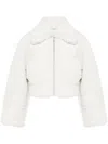 Halfboy Reversible Cropped Shearling Jacket In White