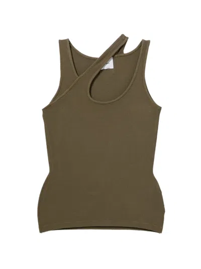 Halfboy Cutout Tank Top In Brown