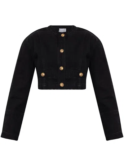 Halfboy Denim Cropped Jacket In Black