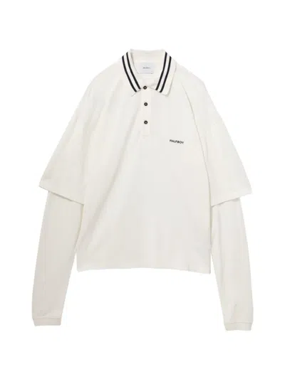 Halfboy Double Sleeves Polo Shirt In Neutral