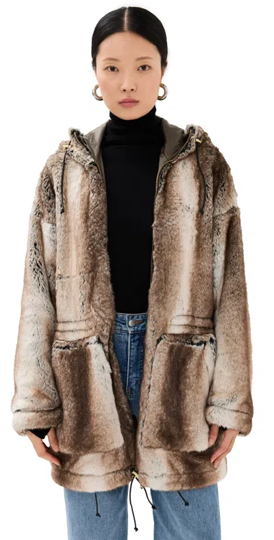 Halfboy Eco Fur Parka Black/grey
