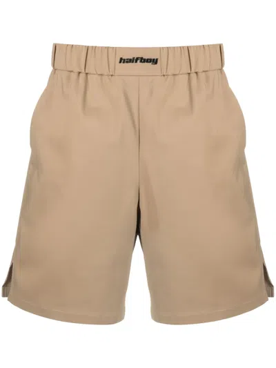 Halfboy Embroidered-logo Drawstring Waist Shorts In Nude