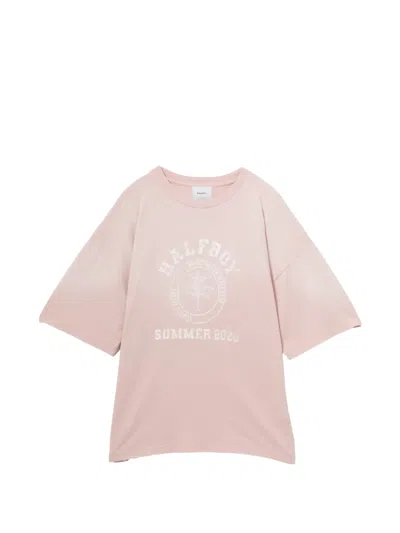 Halfboy Graphic-print Distressed T-shirt In Pink