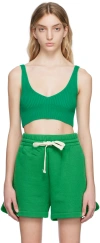 Halfboy Green V-neck Tank Top In Emerald (34)