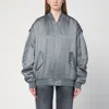 Halfboy Versized Viscose Bomber Jacket In Grey