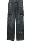 Halfboy High-rise Wide-leg Cargo Jeans In Blue