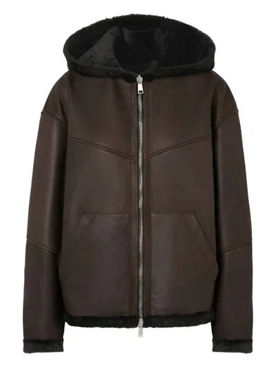 HALFBOY HOODED LEATHER JACKET