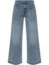 Halfboy Wide-leg Denim Trousers Featuring Pleat Detailing In Blue