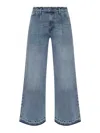 Halfboy Wide-leg Denim Trousers Featuring Pleat Detailing In Light Blue