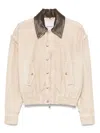 Halfboy Jet Set Bomber Jacket Fields Of Rye In Neutrals