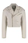 Halfboy Short Leather Jacket With Flap And Zip Pockets