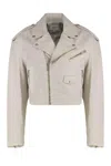 Halfboy Short Leather Jacket With Flap And Zip Pockets