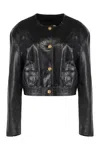 Halfboy Buttonned Leather Jacket In Black