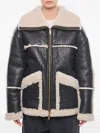 Halfboy Leather Panelled Shearling Jacket In Multi