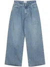 Halfboy Logo-patch Wide-leg Jeans In Blue