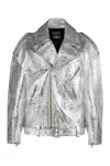Halfboy Woman Jacket Silver Size S Ovine Leather