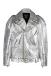 Halfboy Woman Jacket Silver Size S Ovine Leather