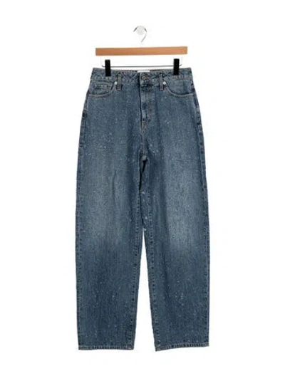 Pre-owned Halfboy Mid-rise Wide Leg Jeans In Blue