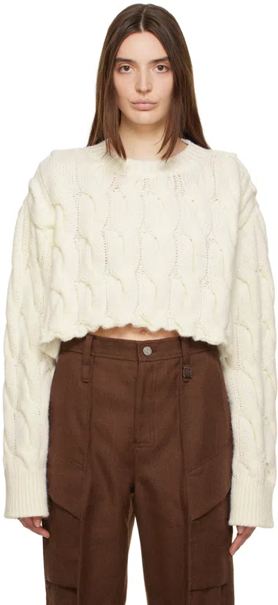 Halfboy Off-white Cropped Sweater In Cream (06)
