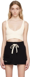 Halfboy Off-white V-neck Tank Top In Cream (02)