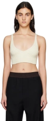 Halfboy Off-white V-neck Tank Top In Cream (06)